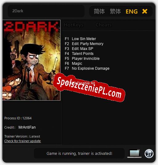 2Dark: Cheats, Trainer +7 [MrAntiFan]