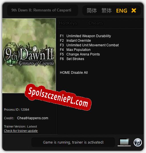 9th Dawn II: Remnants of Caspartia: Trainer +6 [v1.8]