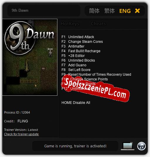 9th Dawn: Cheats, Trainer +12 [FLiNG]