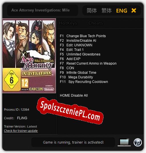 Ace Attorney Investigations: Miles Edgeworth: Cheats, Trainer +11 [FLiNG]