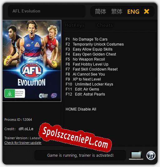 AFL Evolution: Cheats, Trainer +12 [dR.oLLe]