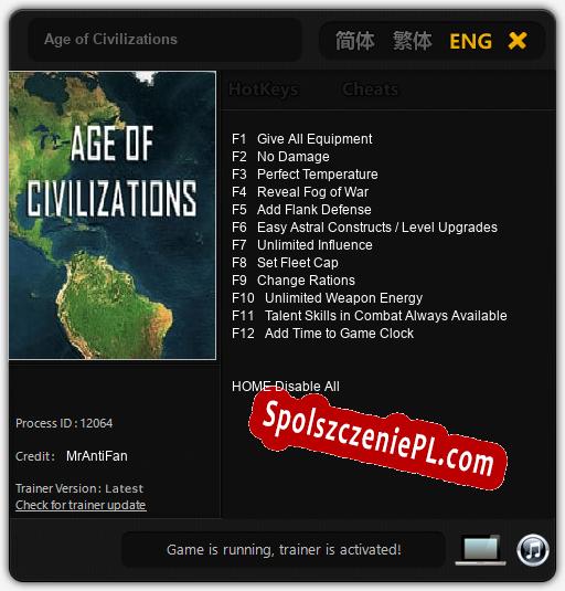 Age of Civilizations: Treinador (V1.0.35)