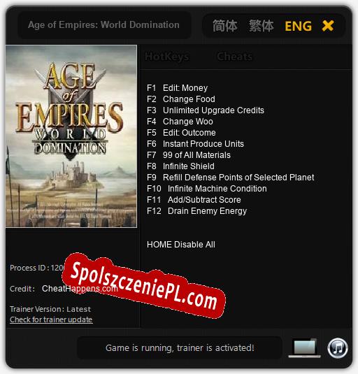 Age of Empires: World Domination: Cheats, Trainer +12 [CheatHappens.com]