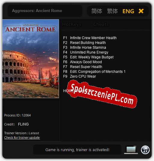 Aggressors: Ancient Rome: Cheats, Trainer +9 [FLiNG]