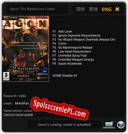 Agon: The Mysterious Codex: Cheats, Trainer +9 [MrAntiFan]