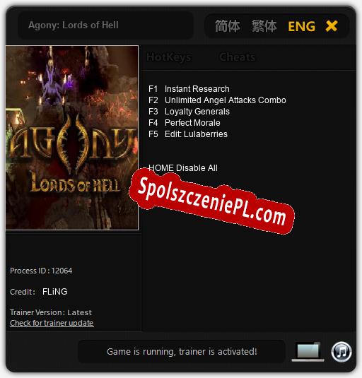 Treinador liberado para Agony: Lords of Hell [v1.0.6]