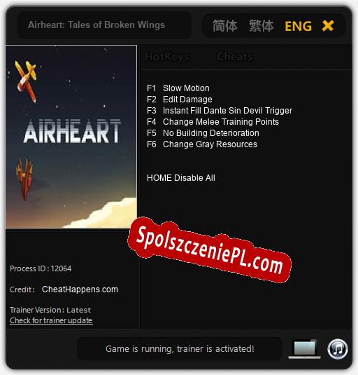 Treinador liberado para Airheart: Tales of Broken Wings [v1.0.7]