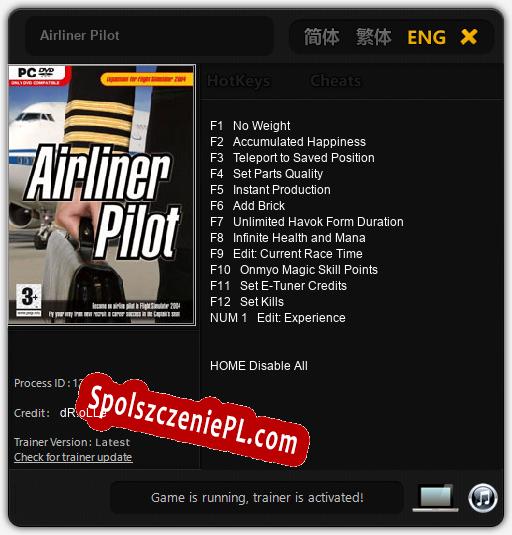 Treinador liberado para Airliner Pilot [v1.0.7]