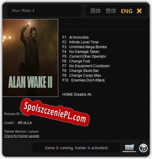 Alan Wake 2: Treinador (V1.0.42)