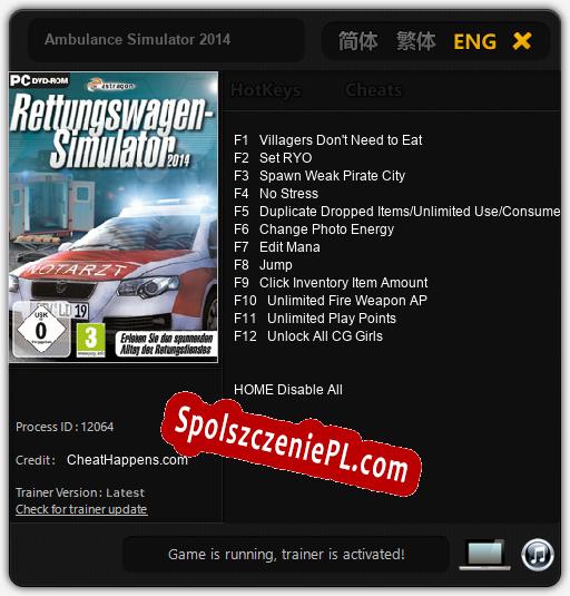 Ambulance Simulator 2014: Cheats, Trainer +12 [CheatHappens.com]