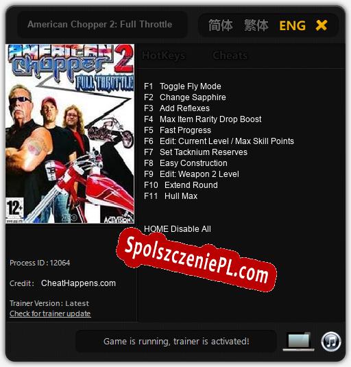 Treinador liberado para American Chopper 2: Full Throttle [v1.0.8]