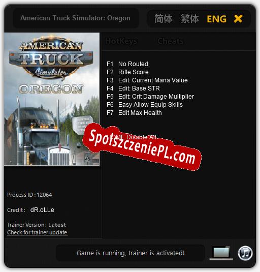 American Truck Simulator: Oregon: Cheats, Trainer +7 [dR.oLLe]