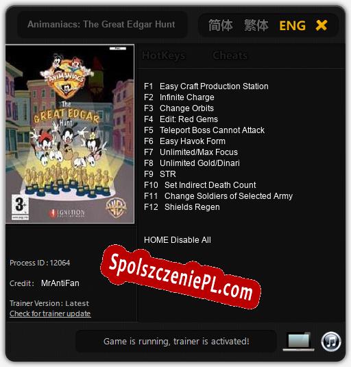 Animaniacs: The Great Edgar Hunt: Treinador (V1.0.38)