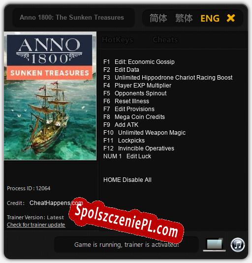 Anno 1800: The Sunken Treasures: Treinador (V1.0.11)