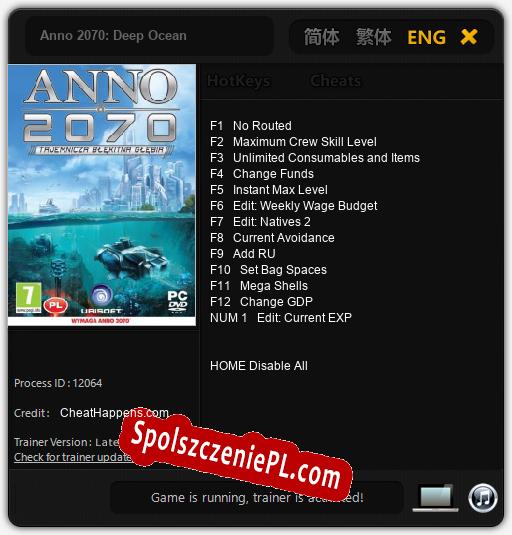 Treinador liberado para Anno 2070: Deep Ocean [v1.0.3]