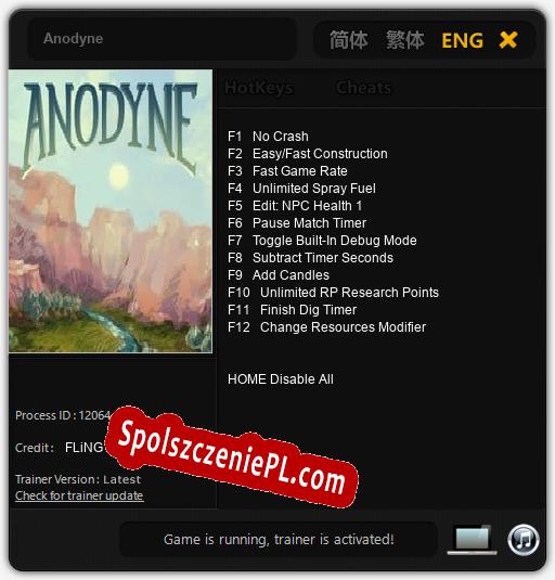 Anodyne: Cheats, Trainer +12 [FLiNG]