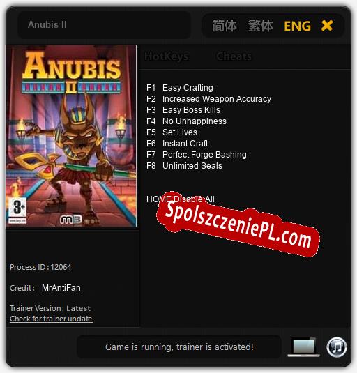 Anubis II: Treinador (V1.0.70)