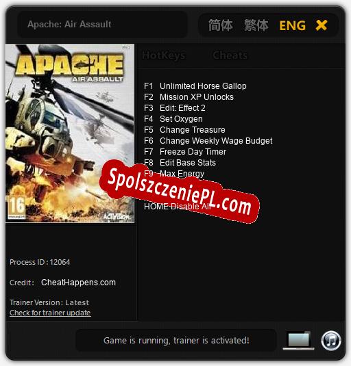 Apache: Air Assault: Trainer +9 [v1.2]