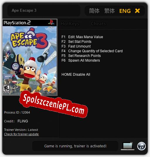 Ape Escape 3: Cheats, Trainer +6 [FLiNG]