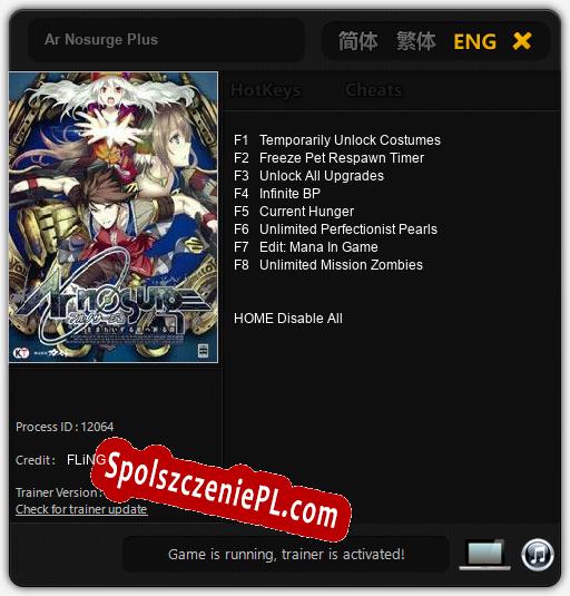 Ar Nosurge Plus: Cheats, Trainer +8 [FLiNG]