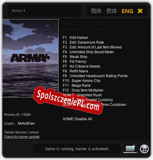 Arma 4: Cheats, Trainer +15 [MrAntiFan]