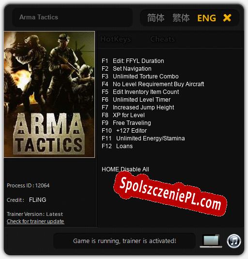 Arma Tactics: Cheats, Trainer +12 [FLiNG]