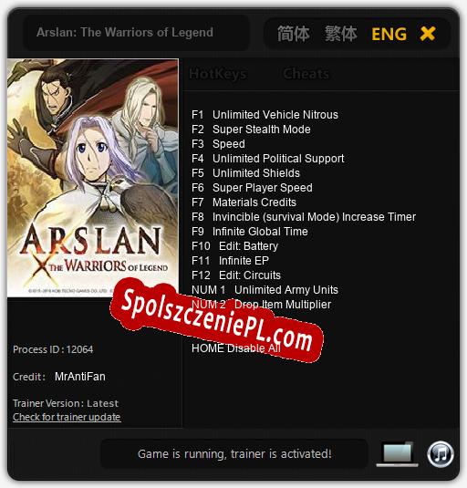 Arslan: The Warriors of Legend: Treinador (V1.0.53)