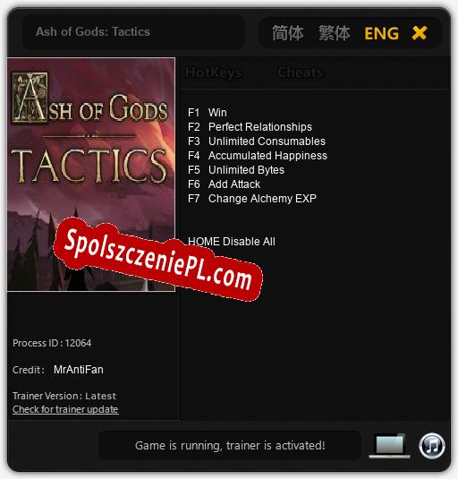 Treinador liberado para Ash of Gods: Tactics [v1.0.3]