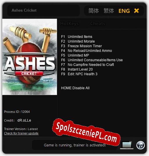 Ashes Cricket: Treinador (V1.0.62)