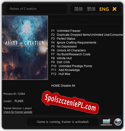 Ashes of Creation: Trainer +12 [v1.7]