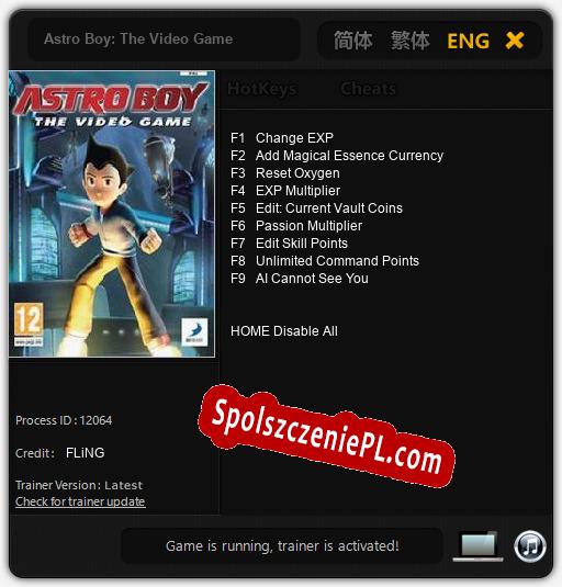 Astro Boy: The Video Game: Treinador (V1.0.21)