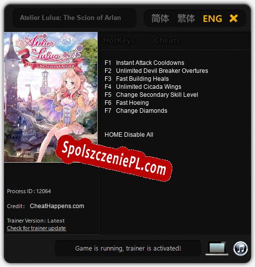 Atelier Lulua: The Scion of Arland: Trainer +7 [v1.3]