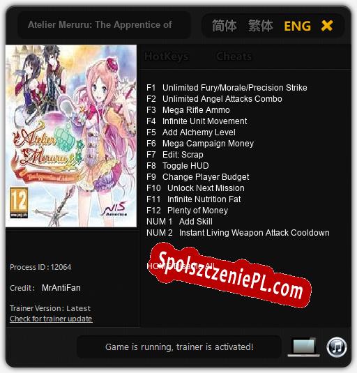 Atelier Meruru: The Apprentice of Arland: Trainer +14 [v1.7]