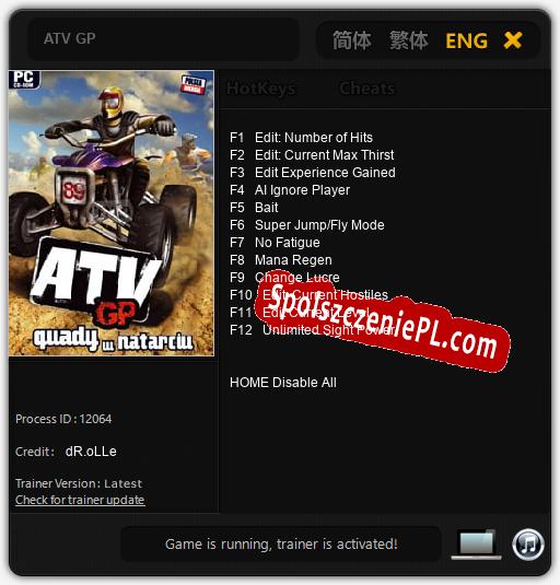 ATV GP: Cheats, Trainer +12 [dR.oLLe]