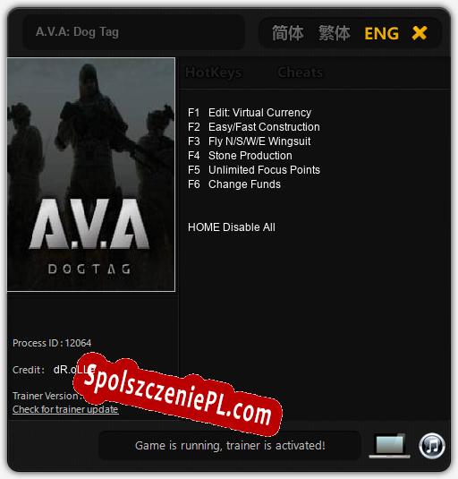 A.V.A: Dog Tag: Treinador (V1.0.96)