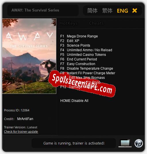 AWAY: The Survival Series: Cheats, Trainer +12 [MrAntiFan]