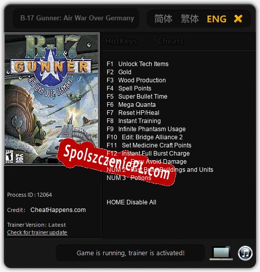 B-17 Gunner: Air War Over Germany: Cheats, Trainer +15 [CheatHappens.com]