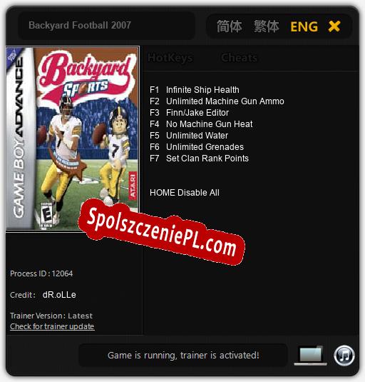 Treinador liberado para Backyard Football 2007 [v1.0.5]