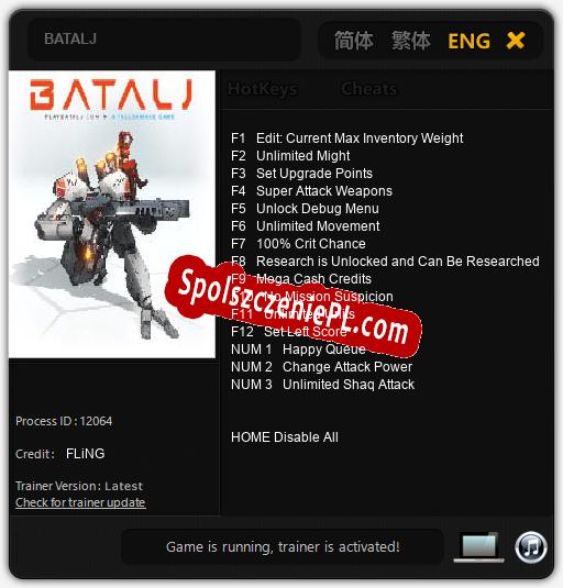 BATALJ: Trainer +15 [v1.6]