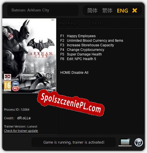 Batman: Arkham City: Cheats, Trainer +6 [dR.oLLe]