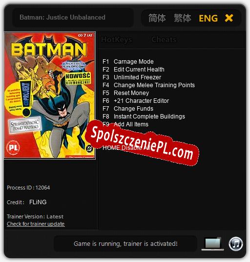 Treinador liberado para Batman: Justice Unbalanced [v1.0.8]