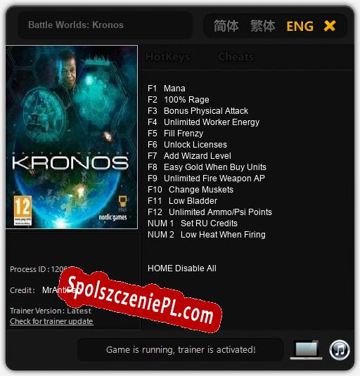 Treinador liberado para Battle Worlds: Kronos [v1.0.4]