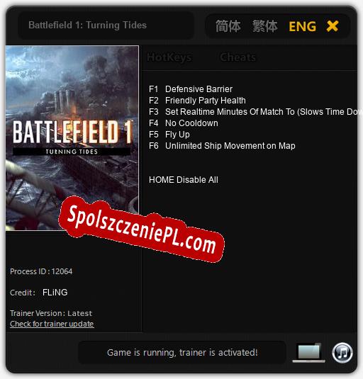 Battlefield 1: Turning Tides: Cheats, Trainer +6 [FLiNG]