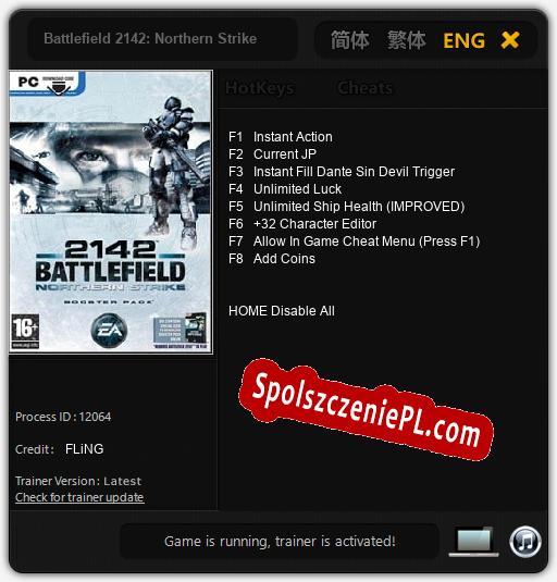 Battlefield 2142: Northern Strike: Cheats, Trainer +8 [FLiNG]