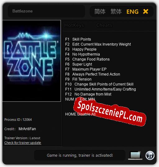 Battlezone: Treinador (V1.0.81)