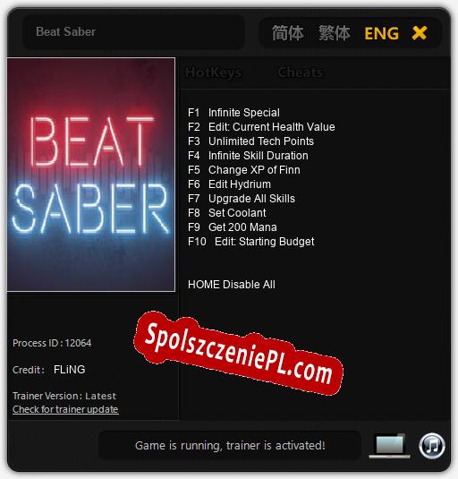 Beat Saber: Trainer +10 [v1.3]