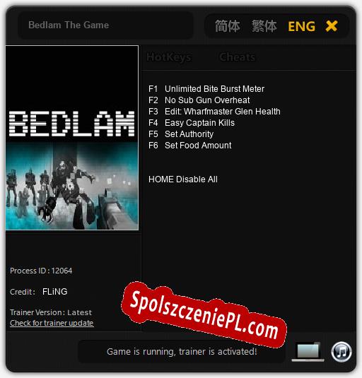 Bedlam The Game: Cheats, Trainer +6 [FLiNG]