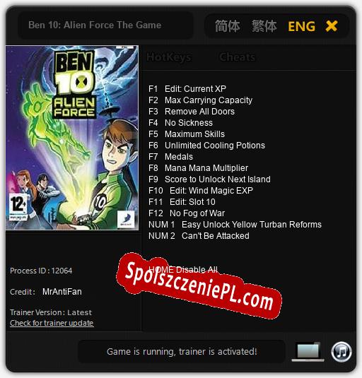 Ben 10: Alien Force The Game: Treinador (V1.0.76)