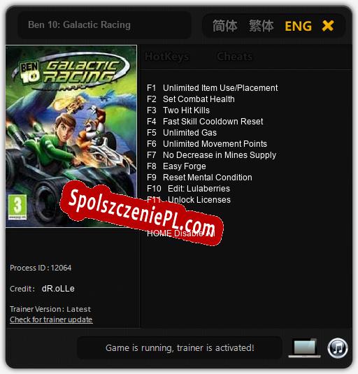 Ben 10: Galactic Racing: Cheats, Trainer +11 [dR.oLLe]