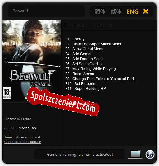 Beowulf: Trainer +11 [v1.7]